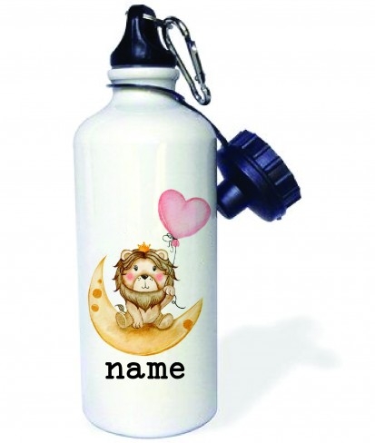 Personalised Cute Lion on Moon Aluminum Water Bottle